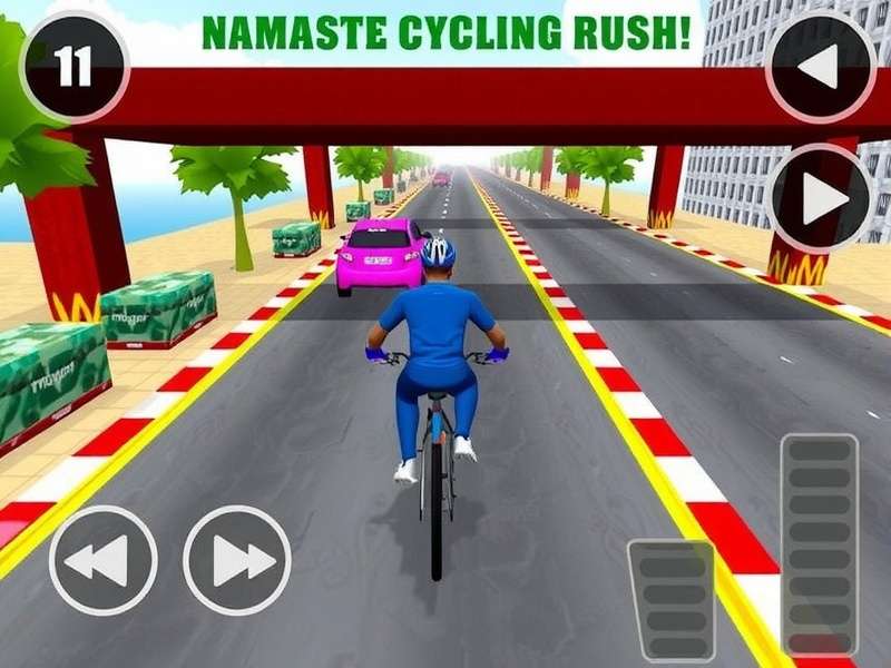 Namaste Cycling Rush Game Screenshot